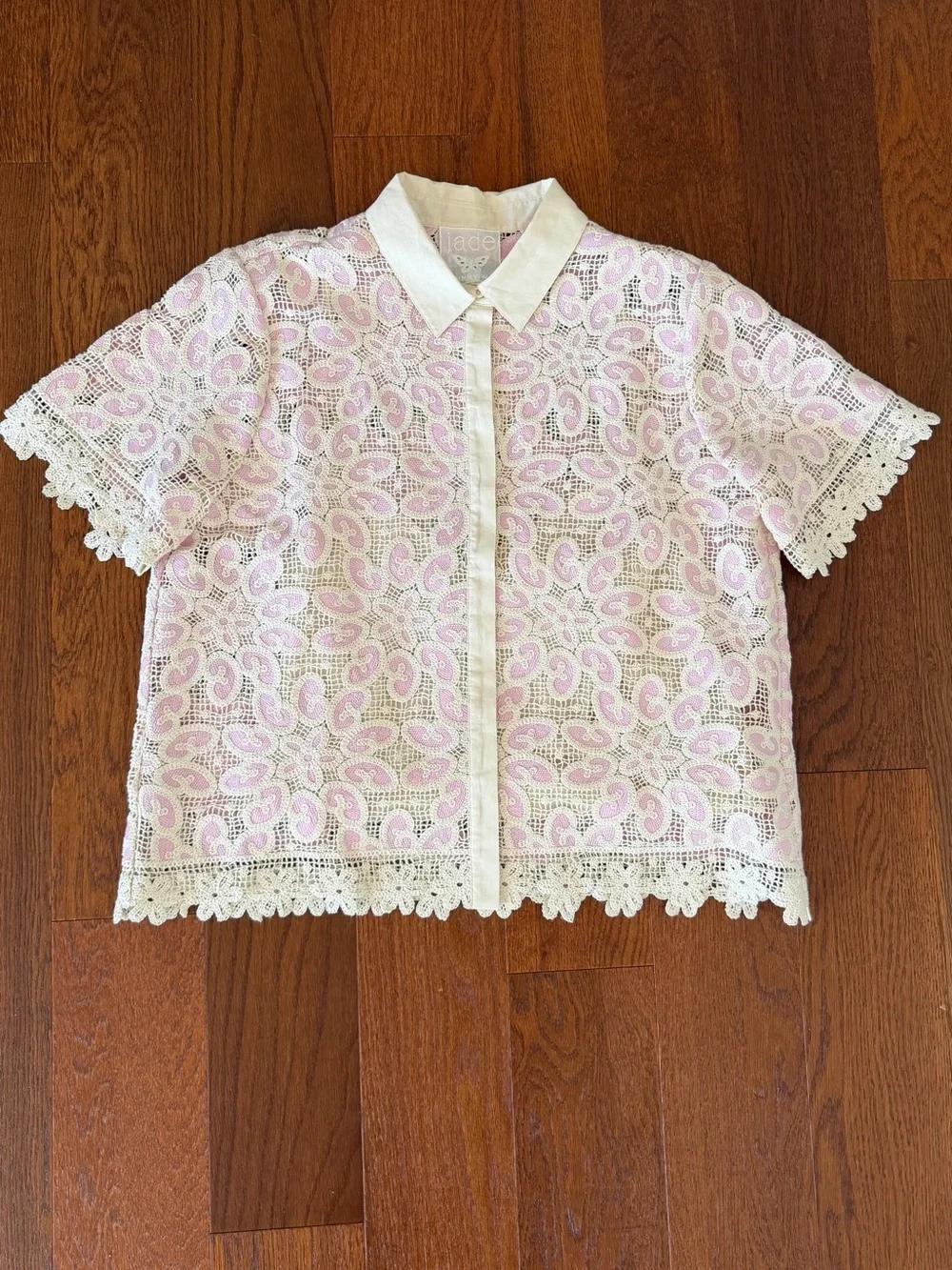 Johnny Was Billie Lace Button Down Shirt Johnny Was Jade size L - Picture 5 of 13